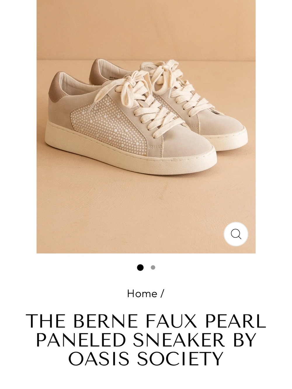 Society Berne Faux Pearl Panel Sneakers - Cream
